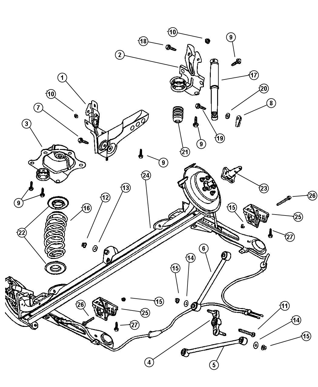 2007 Dodge Durango Axle. Rear. Suspension, mopar ...