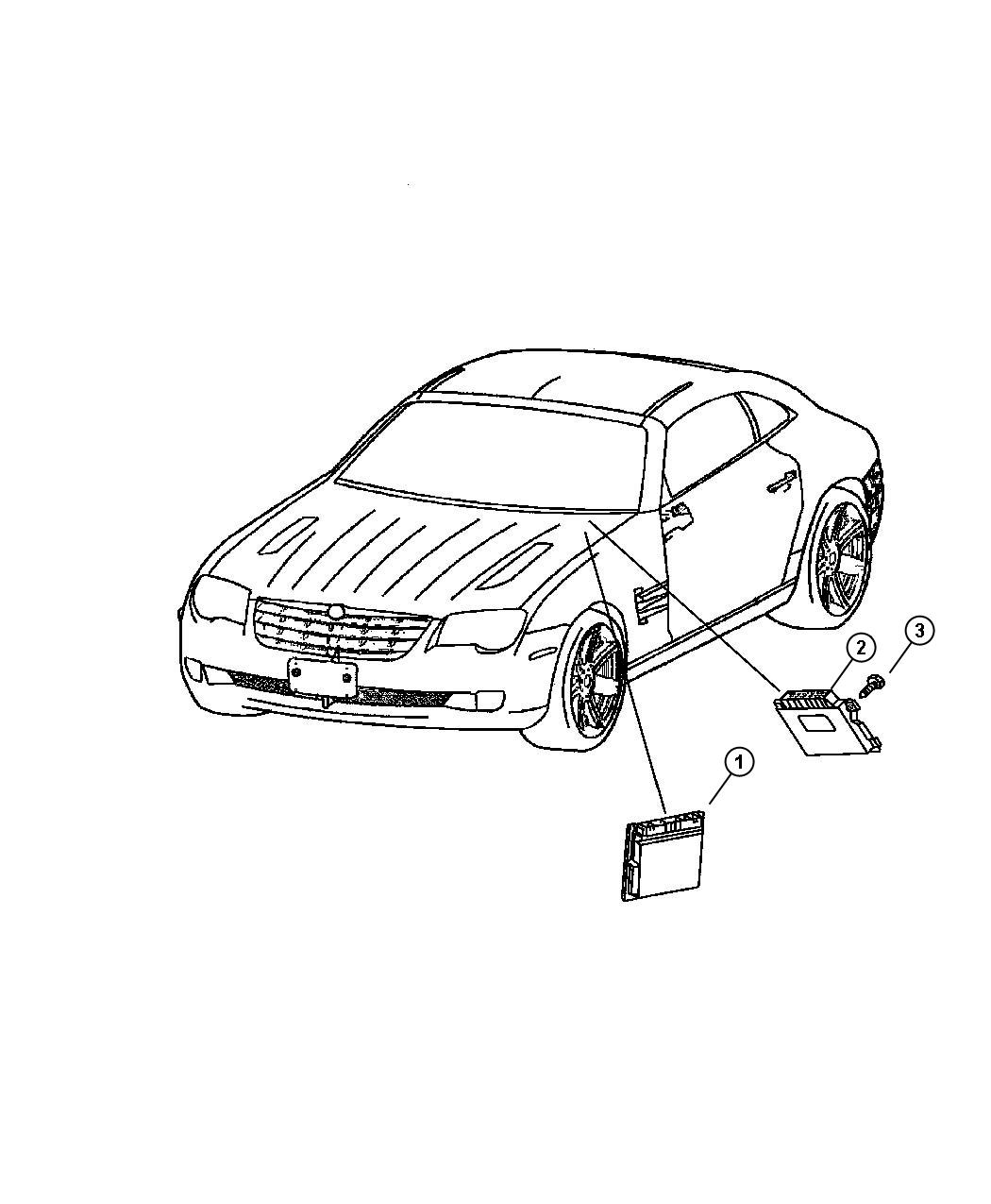 Chrysler Crossfire Module. Powertrain control. Engine, electrical