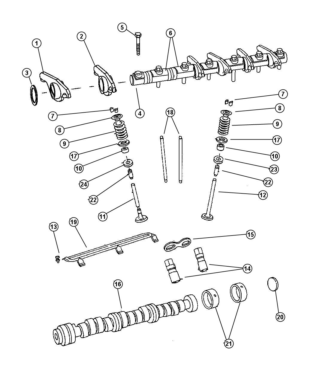 2006 Chrysler Town & Country Rocker arm. Exhaust. Engine, camshaft, ohv - 04781182AA | Myrtle 2006 Chrysler Town And Country Exhaust Diagram