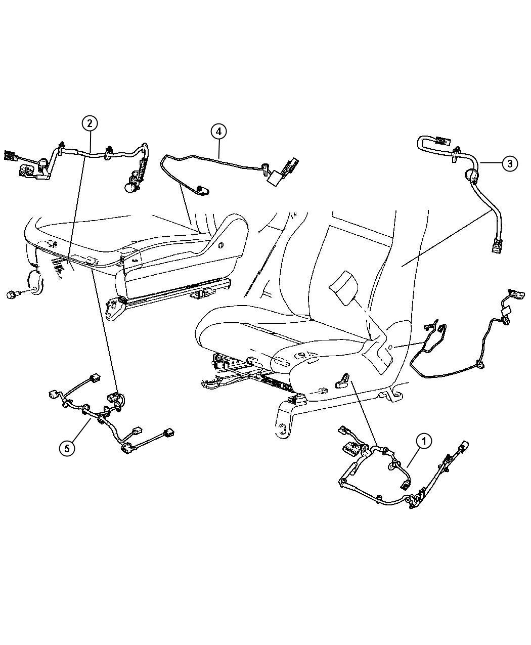 2010 Chrysler 300 Wiring. Seat. Power, heat, adjustable pedal. Trim