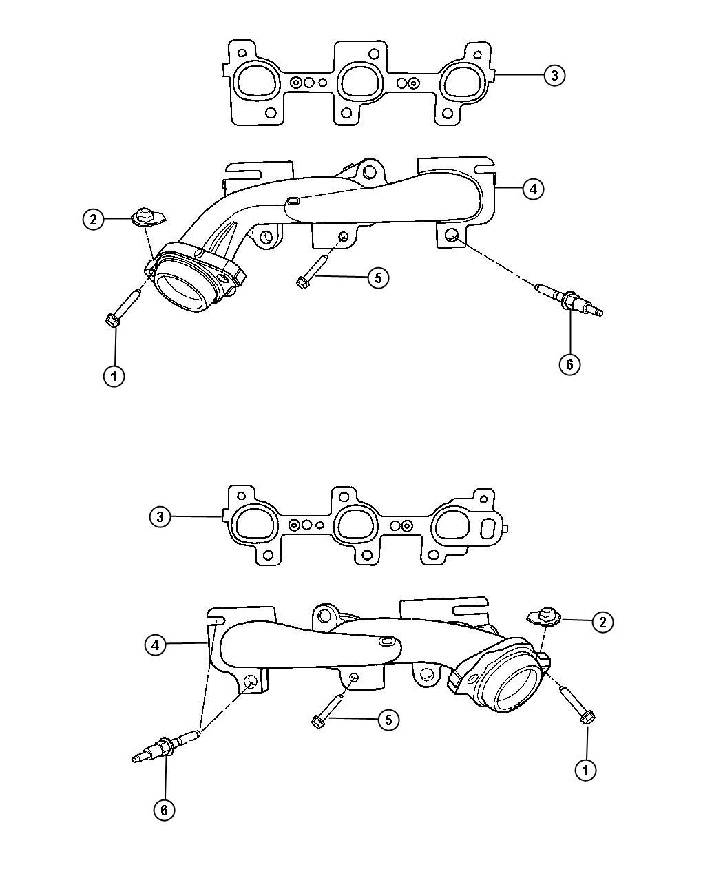 Ram 1500 Manifold. Exhaust. Right, right side. Engine, manifolds
